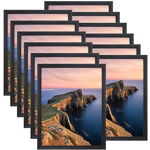 Giftgarden Bilderrahmen, 28 cm x 35,5 cm (11 x 14), Schwarz, Fotorahmen-Großpackung, für Wand oder als Tischaufsteller, 12 Stück
