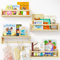 Fixwal Nursery Book Shelves, 16.5 Inch Floating Nursery Bookshelves, Set of 4, Solid Wood Wall Mounted Shelves for Books and Toys Storage (Natural Wood)