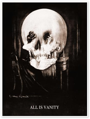 Posterlounge Alles ist Eitelkeit (Sepia) Poster | 50 x 70 cm von Charles Allan Gilbert Schwarz Wandbilder Wanddeko