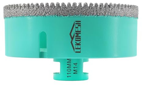 LEKOMESH Scie Cloche Carrelage 110mm - Foret Diamant Carrelage Scie Cloche Diamant pour Porcelaine Céramique Granit Marbre Pierre, M14 Filetage