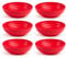 Acan Tradineur - Pack de 6 Platos Hondo Decorativo para Navidad – Reutilizable - Fabricado en España - Capacidad 900 ml - Ø 19 x 5,5 cm - Color Granate