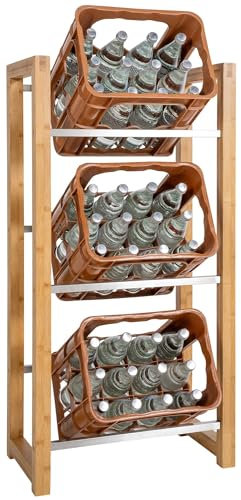 CLP Getränkekistenständer Robin I Regal Für Genormte Getränkekisten, Farbe:Natur, Größe:für 3 Kisten