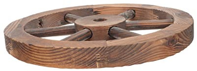 IMIKEYA Holz Wagenrad Dekor Wandkunst Ornament Vintage Raddekoration Rustikales Wandbild Holzwagenrad