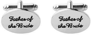 Skcess Manschettenknöpfe Herren Personalisiert Silber, Manschettenknöpfe Herren Oval „Vater Der Braut“. Legierung Herren Manschettenknöpfe 1.4X2 cm