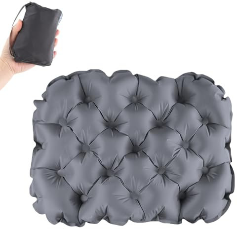 emperoch Sitzkissen Aufblasbar, Tragbares Luftkissen Sitzkissen, Wasserdichtes Reisekissen, Aufblasbares Kissen Sitzkissen Outdoor für Stadion Strand Camping Angeln - 40x30cm, Grau