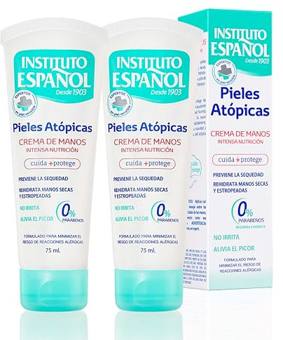 Instituto Español Atopical Handcreme Feuchtigkeitscreme für Sehr Trockene Hände, Regenerierende Intensivpflege, Handcreme Frauen, Männer, Creme für trockene haut, Reiseset 150ml
