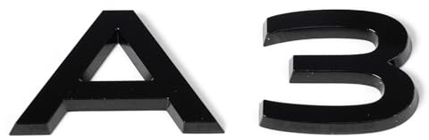 Audi 8Y08537405FQ Schriftzug A3 Aufkleber Logo Modellbezeichnung Emblem, selbstklebend, schwarz
