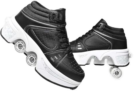 preyrocbirds Schuhe mit Rollen, LED Leuchtend Roller Skates, Verstecktes Rollen, Verstellbare Rollschuhe für Laufsportschuhe Zum Spielen für Männer Frauen
