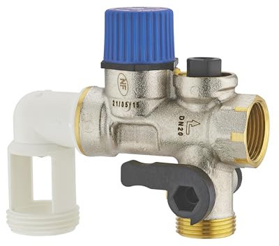 Groupe de sécurité coudé norme NF 20x27 (3/4) siège inox anti corrosion chauffe eau/cumulus NOYON & THIEBAULT