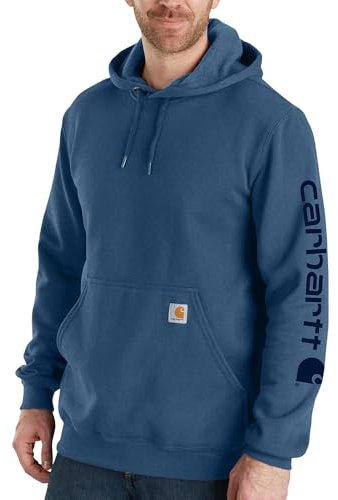 Carhartt Sweat graphique ample à poids moyen avec logo sur la manche pour homme, Deep Ocean Heather, Large