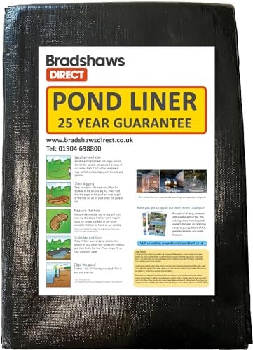 PondKraft 4m x 3mPond Liner | 25 YEAR GUARANTEE | Flexible and Durable | UV Resistant | Koi and Fish Pools | Heavy Duty