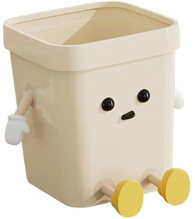 LOVIVER Creative Trash Can Cute Garbage Bin Stylish Multifunctional Lightweight Dustbin Open Top Waste Basket for under Desk Bathroom, Medium Sitting