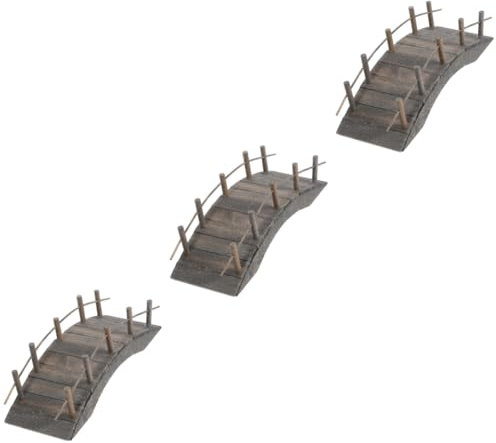 ibasenice Lot De 3 Mini Accessoires De Jardin Féerique Ornements De Jardin Dextérieur Modèle De Pont Miniature