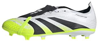 adidas Unisex Predator League Fold-Over Tongue Firm Multi Ground Football Boots Fußballschuhe, Cloud White/Core Black/Lucid Lemon, 40 EU