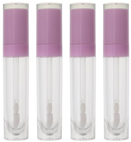 HONMEET 4 Pack Empty Lip Gloss Tubes 0.27Oz Refillable Hollow Lip Glaze Containers with Wand for Travel DIY Oil and Liquid Makeup