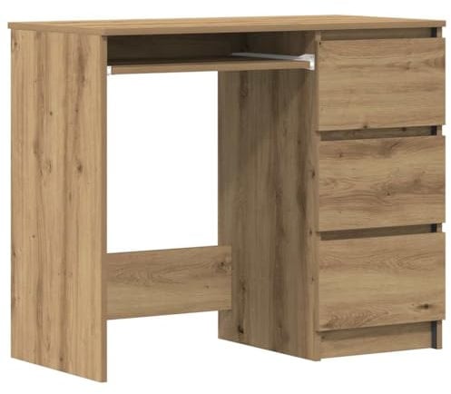 vidaXL Schreibtisch Artisan-Eiche 90x45x76 cm Holzwerkstoff, Bürotisch, Arbeitstisch, Schreibtisch mit Stauraum, Computertisch