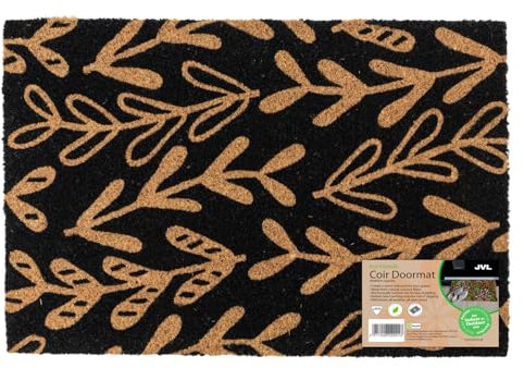 JVL Eco-Friendly Latex Backed Coir Entrance Doormat, 40x60cm - Sycamore