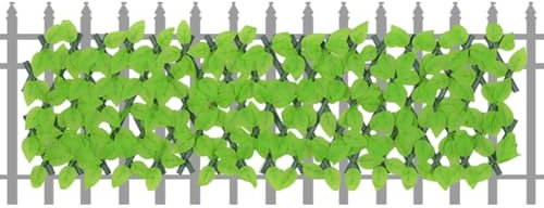 yakermur Ausziehbarer Kunst-Sichtschutzzaun, Künstlicher Sichtschutz Als Wandschirm, Efeublatt-Paneele Wanddeko UV-Beständige Hecken Für Wohnung Terrasse Balkon Garten Wohnzimmer Innen- & Außenbereich