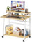 MSFE Scrivania per Computer con 4 Ruote Tavolo Porta PC Con spazio di archiviazione Scrivania per Computer Scrivania Ufficio Portatile Facile da Montare per Casa Ufficio Studio 80x50x90CM (Legno)