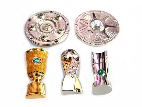 2.Bundesliga Meisterschale - Bundesliga Meisterschale - Deutscher Fußball Bund Pokal - 3.Liga Meisterpokal - DFL Supercup - Pokal-Pin-Set 5 Stück - Deutsche Pokale Pin-Set