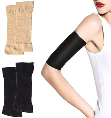 Shaper del Brazo, 2 Pares El Tatuaje del Antebrazo de La Piel Cubre el Apoyo de La Banda de Las Mangas de Compresión, Coderas Anti-cicatrices Ultrafinas