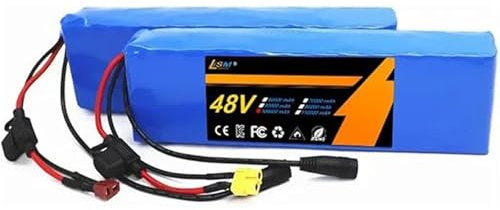 Batterie lithium 48 V 100 Ah 13S2P pour vélo électrique avec chargeur 54,6 V 2 A pour draisiennes électriques, compatible avec les moteurs de moins de 1000 W XT60