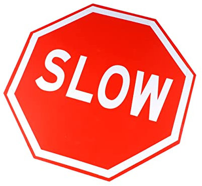 YOSADIER Panneau de Ralentissement 30 X 30 CM en Aluminium Panneau de Signalisation Routière Octogonal Avertissement Circulation Utilisation Intérieure et Extérieure