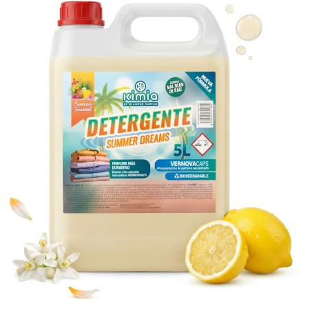 KIMIA Lessive Summer Dreams 5L, Détachant avec Microcapsules Parfumées, Formule Concentrée pH Neutre, pour Tous Types de Textiles
