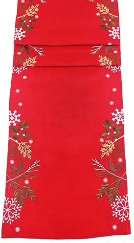 Little Robin Christmas Embroidered Table Runner 14 x 75