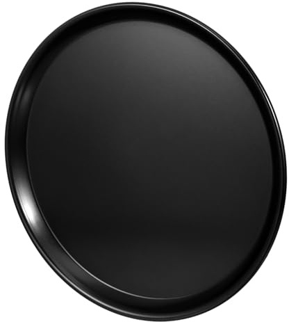 TEHAUX Non-stick Pizza Baking Tray Oven Crisper Pan for Pizza Bread Microwave Grill Metal Plate Versatile Kitchen Tool