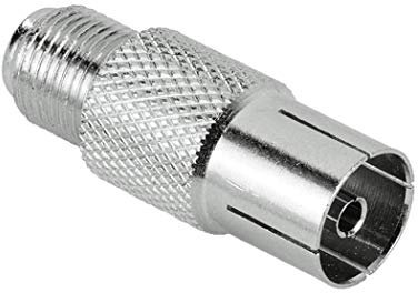 HAMA Adattatore Antenna SAT F/Antenna F, Corpo in Metallo, 1 Stella, Grigio