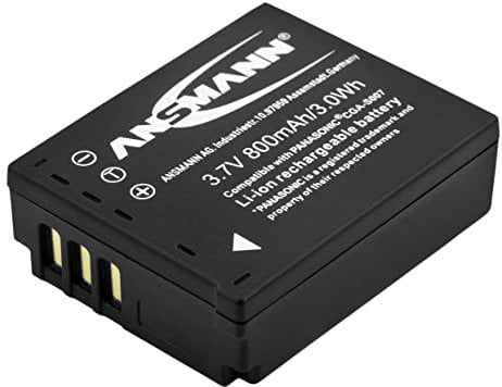 ANSMANN Ersatzakku für Panasonic CGA-S 007 E/1B Li-Ion Akku für Lumix DMC-TZ1 Digitalkamera, Zweitakku ideal für Hobby- und professionelle Fotografen, 100% kompatibel