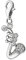 Quiges Charm Anhänger Weiß Zirkonia Abstract Musik Instrument Saxophon 925 Silber mit Karabinerverschluss für Bettelarmband