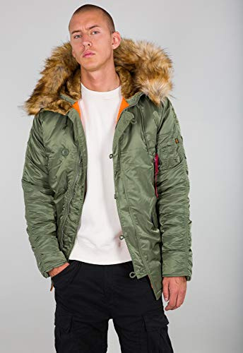 Alpha Industries Herren Winterjacke mit Kunstfell