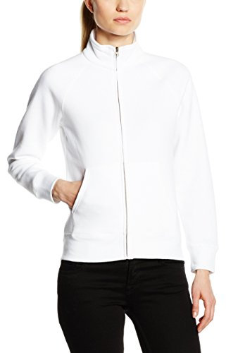 Fruit of the Loom SS085M Felpa, Bianco, Medium Donna
