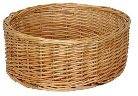 Red Hamper Extra Large Round Straight-Sided Wicker Tray