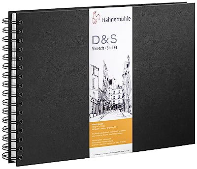 Hahnemühle Skizzenbuch D&S, DIN A5 Querformat, spiralisiert,140g/m², 80 Blatt