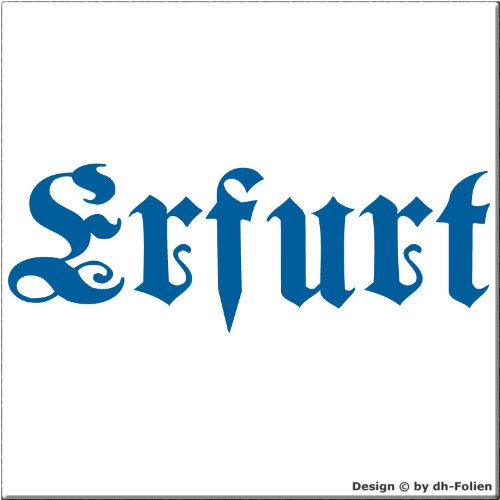 cartattoo4you® AK-01617 | Erfurt - Fraktur/Altdeutsche Schrift | Autoaufkleber Aufkleber Farbe hellblau, in 24 Farben erhältlich, glänzend 17 x 5 cm, Premium-Qualität, Waschstrassenfest