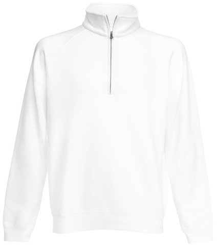 Fruit of the Loom Mens Zip Neck Sweatshirt (XL) (White)