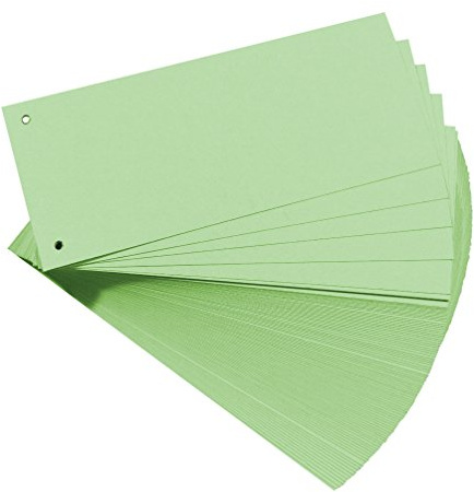 Original Falken 100er Pack Premium Karton-Trennstreifen. Made in Germany. 10,5 x 24 cm grün Trennlaschen Trennblätter Ordner Register Blauer Engel