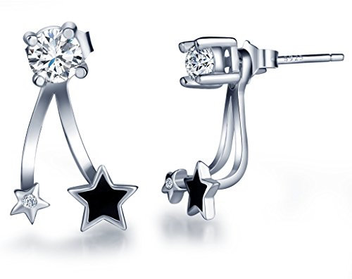 Unendlich U Fashion Doppel Sterne Damen Ohrring Jackets 925 Sterling Silber Zirkonia Ohrstecker Ohrhänger Ohrringe