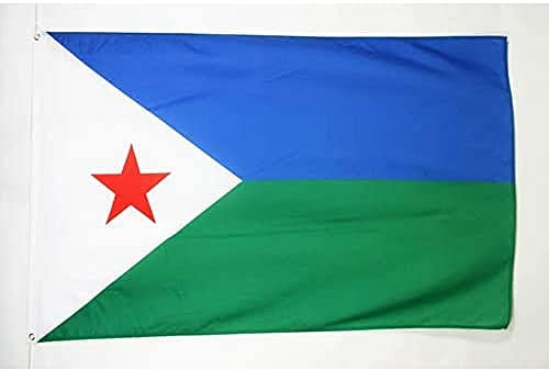 BANDIERA GIBUTI 150x90cm - GRAN BANDIERA GIBUTIANA 90 x 150 cm Poliestere leggero - Bandiere - AZ FLAG