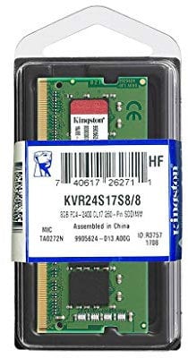 Kingston KVR24S17S8/8 8 GB 2400 MHz DDR4 Non-ECC CL17 SODIMM 1R x8 RAM Memory Kit - Green