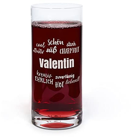 printplanet® Graviertes Glas - Leonardo® Trinkglas mit Gravur (mit Name oder Text personalisiert) - Design Positive Eigenschaften