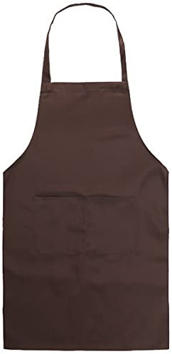 BE-TOOL Kochschürze für Erwachsene, Damen, Uni, langlebig, bequem, mit Vordertasche, waschbar, zum Kochen, Backen, Küche, Restaurant, Basteln, braun, 70CMx60CM
