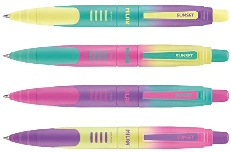 BOLÍGRAFO MILÁN COMPACT SUNSET TINTA AZUL PUNTA 1MM COLORES SURTIDOS 14.1*1.7CM