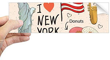 DIYthinker I Love New York Hot Dog Donuts America Texi Rechteck Bumper Sticker Notebook Fenster Aufkleber