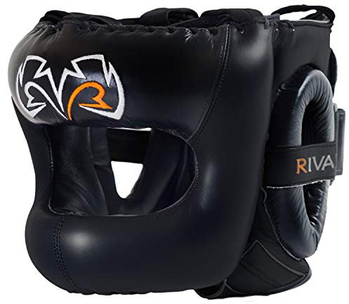 Rival RHGFS3 Facesaver Kopfschutz, Leder, Schwarz, für Boxen, Kickboxen, Kopfbedeckung (S/M)