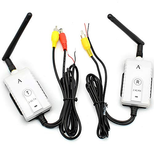 Boomboost 2.4GHz Wireless 200m Cavo AV Telecamera per Auto e Camion Telecamera Trasmettitore e Ricevitore Video Videocamera e Auto Lettore Dvd e Monitor per retrovisione per Telecamera di retromarcia