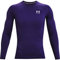 Under Armour Herren Armour HeatGear Compression Long-Sleeve T-Shirt Hemd, Lila (500)/Weiß, Mittel